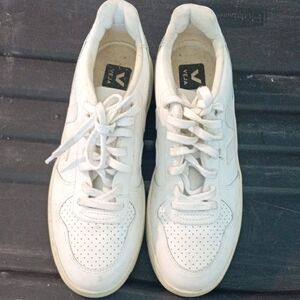 Veja White Perforated Athletic Shoes
